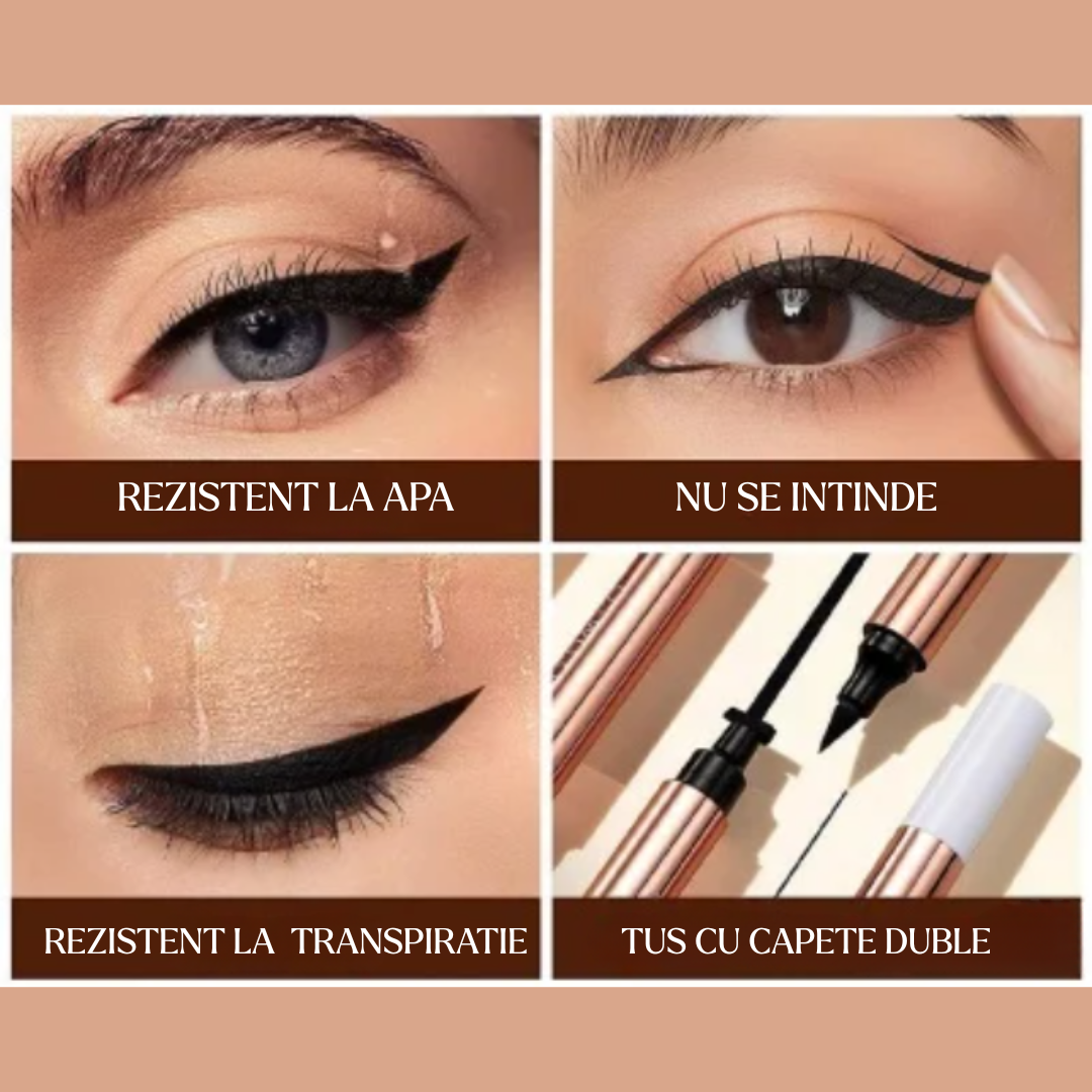Tus cu Stampila si Eyeliner Miraculous Cat-Eye, Rezistent la Apa